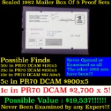 ***Auction Highlight*** Original sealed box 5- 1982 United States Mint Proof Sets Grades (fc)