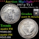 ***Auction Highlight*** 1917-p Ty I Standing Liberty Quarter 25c Graded ms64 fh Details By SEGS (fc)