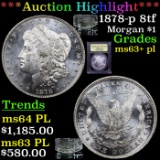 ***Auction Highlight*** 1878-p 8tf Morgan Dollar $1 Graded Select Unc+ PL By USCG (fc)