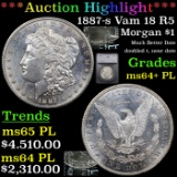 ***Auction Highlight*** 1887-s Vam 18 R5 Morgan Dollar $1 Graded ms64+ PL By SEGS (fc)