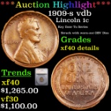 ***Auction Highlight*** 1909-s vdb Lincoln Cent 1c Graded xf40 details By SEGS (fc)