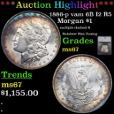 ***Auction Highlight*** 1886-p vam 6B I2 R5 Morgan Dollar $1 Graded ms67 By SEGS (fc)