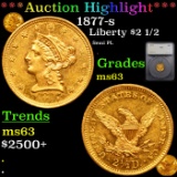 ***Auction Highlight*** 1877-s Gold Liberty Quarter Eagle $2 1/2 Graded ms63 By SEGS (fc)