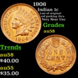 1906 Indian Cent 1c Grades Choice AU/BU Slider