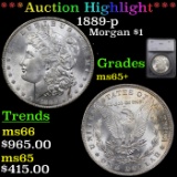 ***Auction Highlight*** 1889-p Morgan Dollar $1 Graded ms65+ By SEGS (fc)