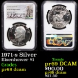 Proof 1971-s Silver Eisenhower Dollar $1 Graded pr68 dcam By NGC