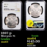 NGC 1897-p Morgan Dollar $1 Graded ms63 By NGC