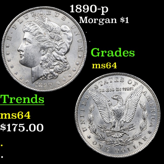 1890-p Morgan Dollar $1 Graded Choice Unc