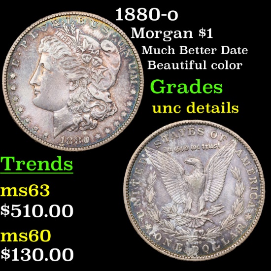 1880-o Morgan Dollar $1 Graded Unc Details