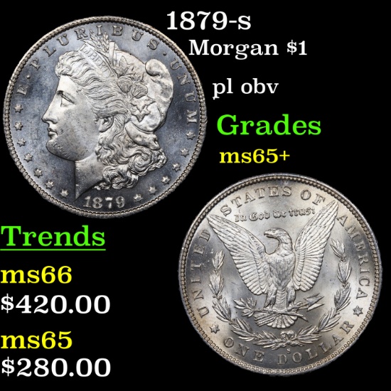 1879-s Morgan Dollar $1 Graded GEM+ Unc