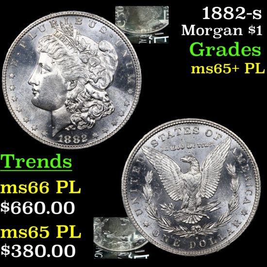 1882-s Morgan Dollar $1 Graded GEM+ PL