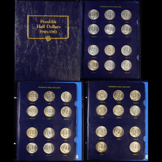 Complete Franklin Half Dollar book 1948-1963 35 coins ALL UNCS