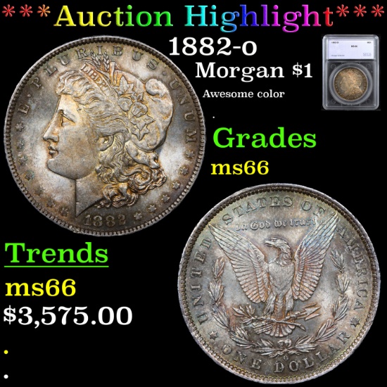 ***Auction Highlight*** 1882-o Morgan Dollar $1 Graded ms66 By SEGS (fc)