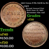 1863 Union F-PA-750-W-3a R4 Civil War Token 1c Graded vf++