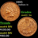 1905 Indian Cent 1c Graded Select+ Unc BN