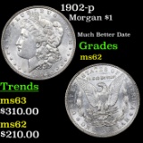 1902-p Morgan Dollar $1 Graded Select Unc