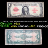 1923 $1 Large Size Rare Red Seal  United States Note FR-40 Grades vf+