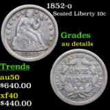 1852-o Seated Liberty Dime 10c Graded AU Details