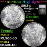 ***Auction Highlight*** 1893-p Morgan Dollar $1 Graded ms64+ By SEGS (fc)