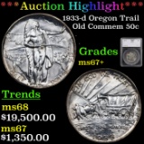 ***Auction Highlight*** 1933-d Oregon Trail Old Commem Half Dollar 50c Graded ms67+ By SEGS (fc)