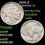 1918-d Buffalo Nickel 5c Graded Choice AU