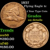 1857 Flying Eagle Cent 1c Graded AU Details