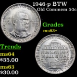 1946-p BTW Old Commem Half Dollar 50c Graded Select+ Unc
