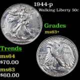 1944-p Walking Liberty Half Dollar 50c Graded Select+ Unc