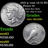 1927-p vam 1A I2 R5 Peace Dollar $1 Graded Unc Details