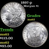 1897-p Morgan Dollar $1 Graded Select Unc