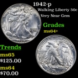 1942-p Walking Liberty Half Dollar 50c Graded Choice+ Unc