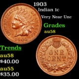 1903 Indian Cent 1c Graded Choice AU/BU Slider