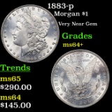 1883-p Morgan Dollar $1 Graded Choice+ Unc