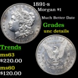 1891-s Morgan Dollar $1 Graded Unc Details