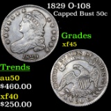 1829 O-108 Capped Bust Half Dollar 50c Graded xf+