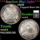 ***Auction Highlight*** 1809 Capped Bust Half Dollar 50c Graded ms64 By SEGS (fc)