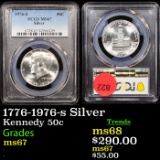 PCGS 1776-1976-s Silver Kennedy Half Dollar 50c Graded ms67 By PCGS