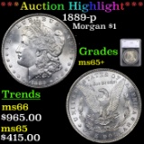 ***Auction Highlight*** 1889-p Morgan Dollar $1 Graded ms65+ By SEGS (fc)