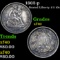 1862-p Seated Liberty Half Dime 1/2 10c Grades xf