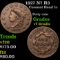 1827 N7 R3 Coronet Head Large Cent 1c Grades vf details