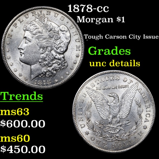 1878-cc Morgan Dollar $1 Grades Unc Details