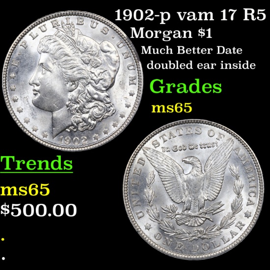 1902-p vam 17 R5 Morgan Dollar $1 Grades GEM Unc