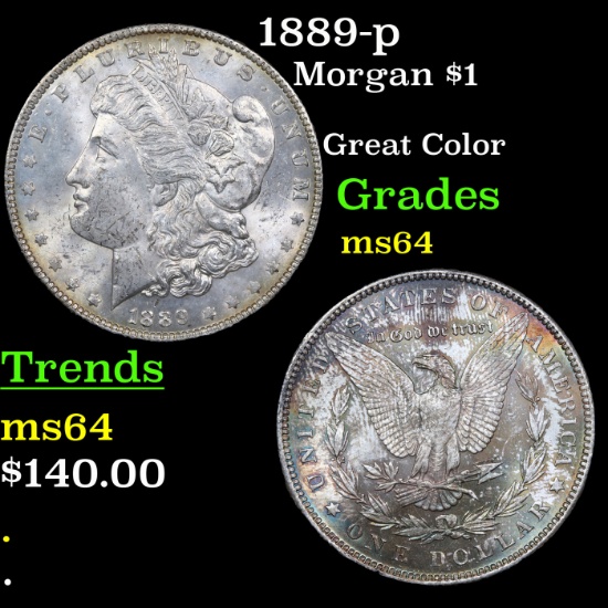 1889-p Morgan Dollar $1 Grades Choice Unc