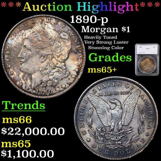 ***Auction Highlight*** 1890-p Morgan Dollar $1 Graded ms65+ By SEGS (fc)