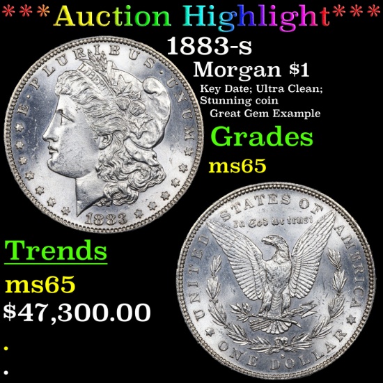 ***Auction Highlight*** 1883-s Morgan Dollar $1 Graded ms65 By SEGS (fc)