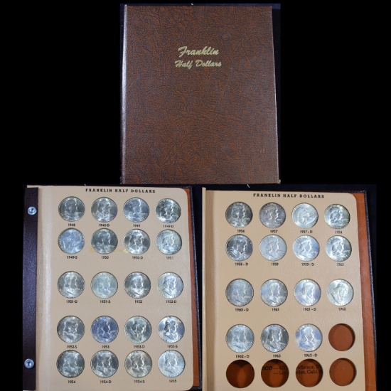 ***Auction Highlight*** Complete 1948-1963 Franklin Half Dollar Book 50c All Unc (fc)