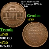 1837 Merchants Exchange HT-294 Hard Times Token 1c Grades vf++