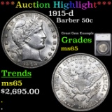 ***Auction Highlight*** 1915-d Barber Half Dollars 50c Graded ms65 By SEGS (fc)