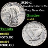 1926-d Standing Liberty Quarter 25c Grades Choice+ Unc