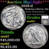 ***Auction Highlight*** 1929-d Walking Liberty Half Dollar 50c Graded ms66+ By SEGS (fc)